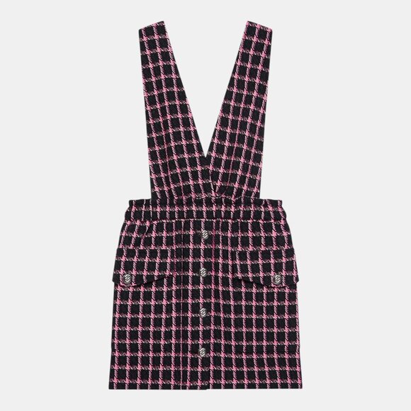 NWT MAJE WOMEN'S CHECK TWEED MINI DRESS FUCHSIA SIZE US 8 FR 40 - Picture 11 of 13